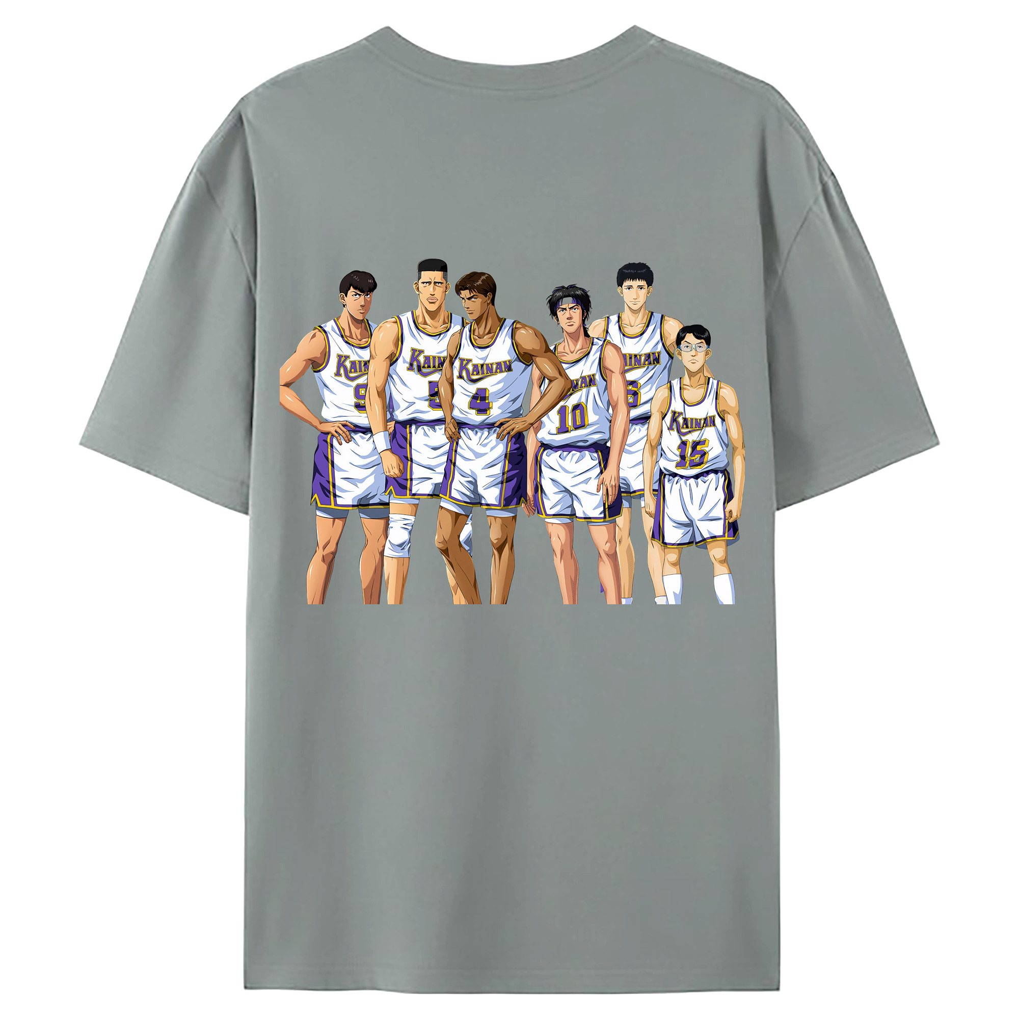（画像用） SLAM DUNK／スラムダンク 綿100％ メンズ半袖Tシャツ（バックプリント） 通気性